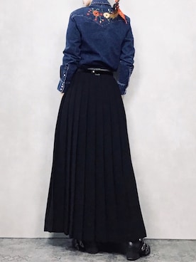 「KENZO」｜「アイテム（スカート）」を使った、COLLENTE(yuco)さん（レディース・168cm）の冬コーディネート