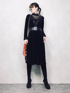 「パーティードレス」｜「アイテム（その他）」を使った、COLLENTE(yuco)さん（レディース・168cm）の春コーディネート