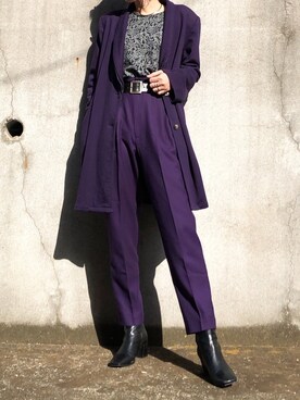 「古着女子」｜「アイテム（ダウンジャケット/コート）」を使った、COLLENTE(yuco)さん（レディース・168cm）の冬コーディネート
