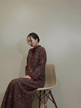 「古着屋コレンテ」｜「アイテム（ワンピース/ドレス）」を使った、COLLENTE(yuco)さん（レディース・168cm）の秋コーディネート