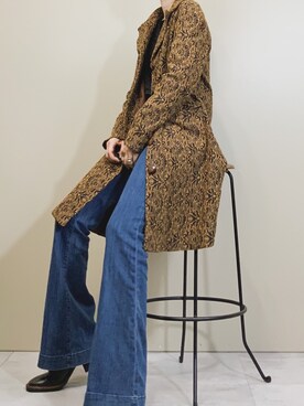 「古着屋コレンテ」｜「アイテム（ダウンジャケット/コート）」を使った、COLLENTE(yuco)さん（レディース・168cm）の秋コーディネート