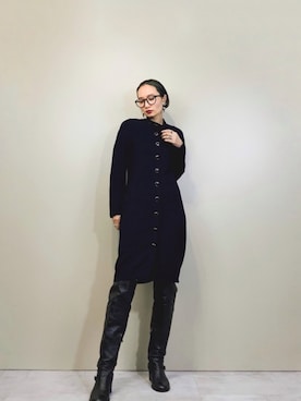「古着屋コレンテ」｜「アイテム（ワンピース/ドレス）」を使った、COLLENTE(yuco)さん（レディース・168cm）の秋コーディネート