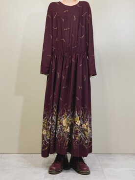 「古着屋コレンテ」｜「アイテム（ワンピース/ドレス）」を使った、COLLENTE(yuco)さん（レディース・168cm）の秋コーディネート