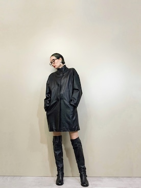「古着屋コレンテ」｜「アイテム（ダウンジャケット/コート）」を使った、COLLENTE(yuco)さん（レディース・168cm）の秋コーディネート
