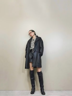 「古着屋コレンテ」｜「アイテム（ダウンジャケット/コート）」を使った、COLLENTE(yuco)さん（レディース・168cm）の秋コーディネート