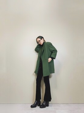 「古着屋コレンテ」｜「アイテム（ダウンジャケット/コート）」を使った、COLLENTE(yuco)さん（レディース・169cm）の秋コーディネート