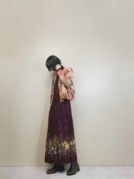 「古着屋コレンテ」｜「アイテム（ワンピース/ドレス）」を使った、COLLENTE(yuco)さん（レディース・169cm）の冬コーディネート