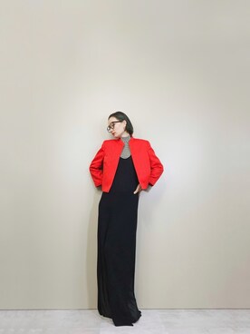 「古着屋コレンテ」｜「アイテム（ジャケット/アウター）」を使った、COLLENTE(yuco)さん（レディース・169cm）の冬コーディネート