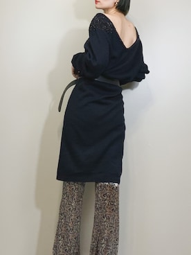 「古着屋コレンテ」｜「アイテム（ワンピース/ドレス）」を使った、COLLENTE(yuco)さん（レディース・169cm）の冬コーディネート