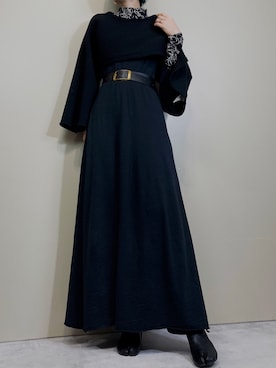 「古着屋コレンテ」｜「アイテム（ワンピース/ドレス）」を使った、COLLENTE(yuco)さん（レディース・169cm）の冬コーディネート