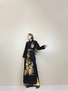 「古着屋コレンテ」｜「アイテム（ワンピース/ドレス）」を使った、COLLENTE(yuco)さん（レディース・169cm）の春コーディネート
