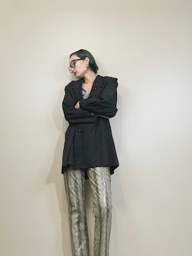 「古着屋コレンテ」｜「アイテム（ジャケット/アウター）」を使った、COLLENTE(yuco)さん（レディース・169cm）の春コーディネート