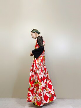 「古着屋コレンテ」｜「アイテム（ワンピース/ドレス）」を使った、COLLENTE(yuco)さん（レディース・169cm）の春コーディネート