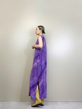 「古着屋コレンテ」｜「アイテム（ワンピース/ドレス）」を使った、COLLENTE(yuco)さん（レディース・169cm）の春コーディネート