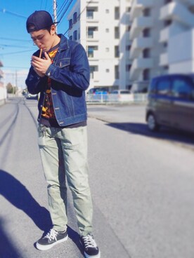 「SCOTCH & SODA（スコッチ アンド ソーダ）のアイテム（チノパンツ）」を使った、ユージさん（メンズ・174cm）の冬コーディネート