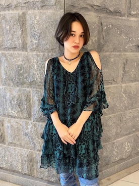 「ロックコーデ」｜「アイテム（ワンピース/ドレス）」を使った、はなほさん（レディース・160cm）の夏コーディネート