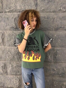 「HYSTERIC GLAMOUR（ヒステリックグラマー）のアイテム（PC・スマホグッズ/家電）」を使った、はなほさん（レディース・160cm）の夏コーディネート