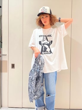 「ﾋﾞｯｸﾞｼﾙｴｯﾄ」｜「アイテム（帽子）」を使った、はなほさん（レディース・160cm）の夏コーディネート