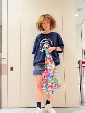 「ﾋﾞｯｸﾞｼﾙｴｯﾄ」｜「アイテム（スカート）」を使った、はなほさん（レディース・160cm）の夏コーディネート