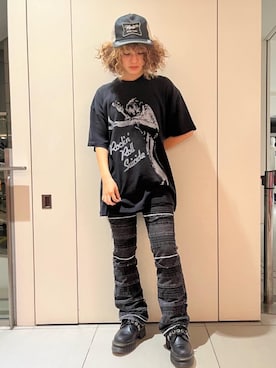 「ﾋﾞｯｸﾞｼﾙｴｯﾄ」｜「アイテム（帽子）」を使った、はなほさん（レディース・160cm）の夏コーディネート