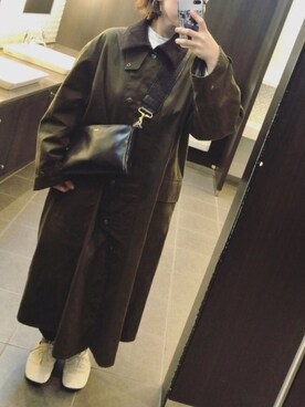 「chiiiibag」｜「アイテム（その他アウター）」を使った、ややさん（レディース・153cm）の秋コーディネート