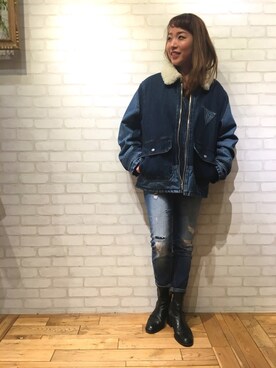 Schott ショット DENIM AN-J-4 JACKET デニム ボア ジャケット S 