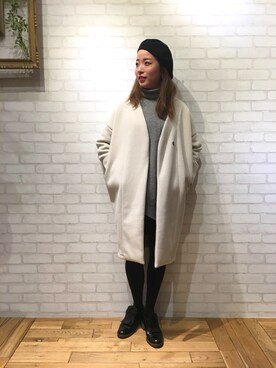 「uncut bound」｜「アイテム（ステンカラーコート）」を使った、mayonseさん（レディース・161cm）の冬コーディネート