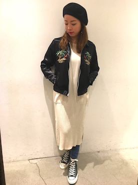 「SCHOTT」｜「アイテム（ワンピース/ドレス）」を使った、mayonseさん（レディース・161cm）の冬コーディネート