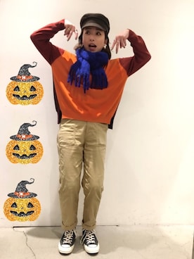 「wearhalloween2017」｜「アイテム（キャップ）」を使った、mayonseさん（レディース・161cm）の秋コーディネート