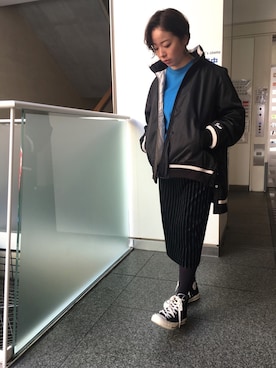 「SUPP. no one else （サップノーワンエルス）のアイテム（ブルゾン）」を使った、mayonseさん（レディース・161cm）の冬コーディネート