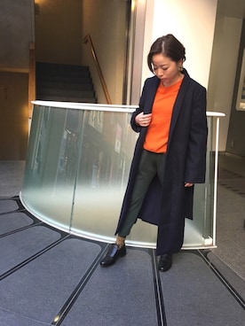 「uncut bound」｜「アイテム（ステンカラーコート）」を使った、mayonseさん（レディース・161cm）の冬コーディネート