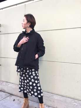 「ラビットファー」｜「アイテム（ステンカラーコート）」を使った、mayonseさん（レディース・161cm）の冬コーディネート