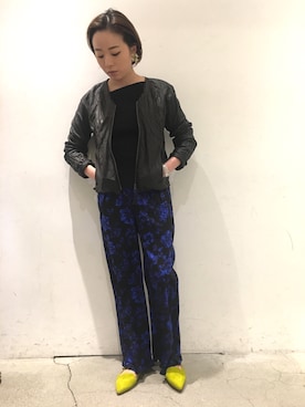 「uncut bound」｜「アイテム（ノーカラージャケット）」を使った、mayonseさん（レディース・161cm）の冬コーディネート