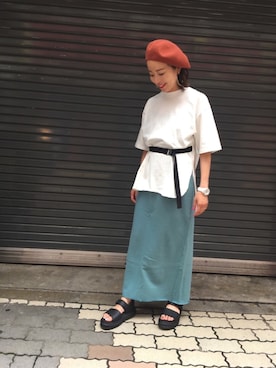 「uncut bound」｜「アイテム（ハンチング/ベレー帽）」を使った、mayonseさん（レディース・160cm）の夏コーディネート