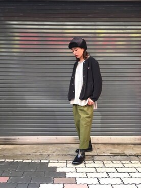 「uncut bound」｜「アイテム（ニットキャップ/ビーニー）」を使った、mayonseさん（レディース・160cm）の冬コーディネート