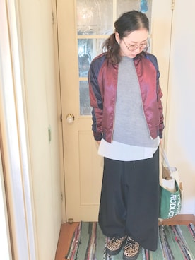 「ピンクリボン」｜なるラムさん（レディース・160cm）の冬コーディネート