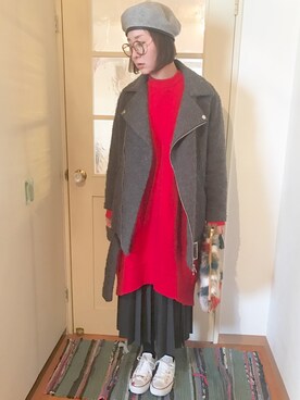 「ピンクリボン」｜なるラムさん（レディース・160cm）の冬コーディネート