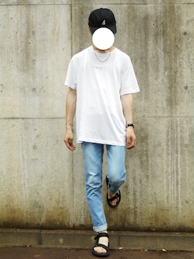 「Daniel Wellington（ダニエルウェリントン）の【Daniel Wellington】レザーバンド３６ＭＭ（アナログ腕時計）」を使った、ゆのさん（メンズ・161cm）の夏コーディネート