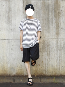 「Daniel Wellington（ダニエルウェリントン）の【Daniel Wellington】レザーバンド３６ＭＭ（アナログ腕時計）」を使った、ゆのさん（メンズ・161cm）の夏コーディネート