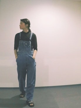 「アイテム（つなぎ/オールインワン、ブルー系）」を使った、NANAさん（レディース・168cm）の春コーディネート