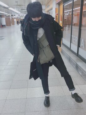 「プチプラミックス」｜ねてるさん（メンズ・176cm）の冬コーディネート