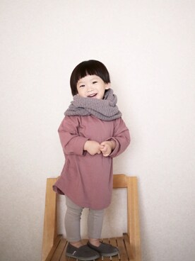 「もけもけ」｜「アイテム（その他）」を使った、s*さん（キッズ・80cm）の冬コーディネート