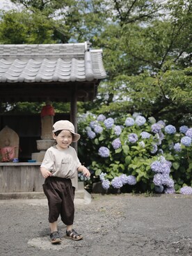 「handmade」｜「アイテム（キャップ）」を使った、s*さん（キッズ・80cm）の夏コーディネート