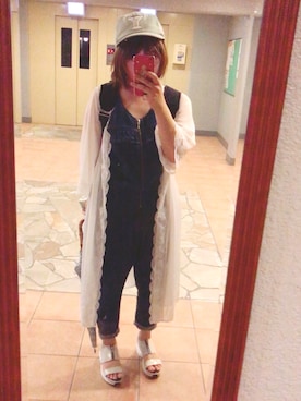 「FRAY I.D（フレイアイディー）のアイテム（帽子）」を使った、yuuKiさん（レディース・154cm）の夏コーディネート