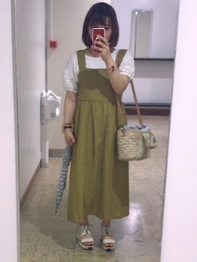 「マスタードイエロー」｜yuuKiさん（レディース・154cm）の夏コーディネート