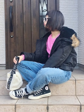 「LUCA（ルカ）のアイテム（ジャケット/アウター）」を使った、masa-miさん（レディース・152cm）の冬コーディネート