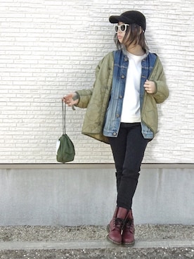 「C.E.L.STORE（セルストア）のアイテム（バッグ）」を使った、masa-miさん（レディース・152cm）の冬コーディネート