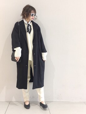 「ロングジャケット」｜「アイテム（チェスターコート）」を使った、masa-miさん（レディース・153cm）の春コーディネート