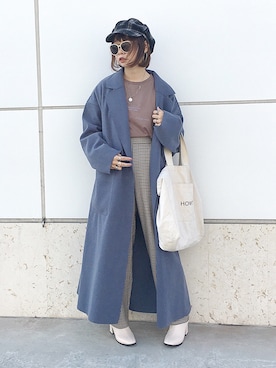「reca（レカ）のアイテム（チェスターコート）」を使った、masa-miさん（レディース・153cm）の冬コーディネート