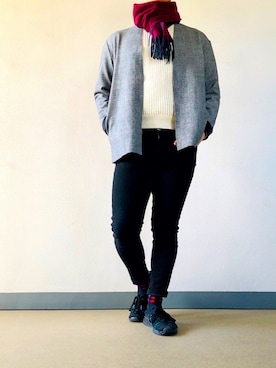 「ZARA（ザラ）のアイテム（ノーカラージャケット）」を使った、Reiさん（メンズ・165cm）の冬コーディネート